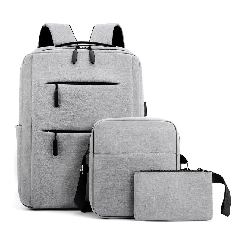 Fabrika doğrudan toptan yeni eğlence öğrenci bilgisayar sırt çantası seti laptop çantası 3 parça set USB sırt çantası üç parçalı set