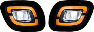 ไฟตัดหมอก LED แบบเต็มรูปแบบดัดแปลงสำหรับ freightliner Cascadia 2008-2017จำหน่ายเป็นคู่ LED สีเหลืองอำพันพร้อมเลนส์ใส - Product Image 2