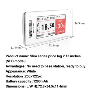 Tft e inchiostro 2.15 pollici e-ink e-paper ESL Kit dimostrativo digitale Smart Shelf etichetta E Display a inchiostro etichetta per scaffale elettronico Wireless etichetta