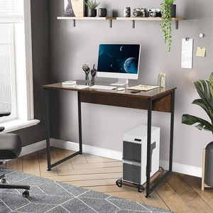 Mid-Century Modern Desktop <strong>Table</strong> <strong>Computer</strong> Desk Lacoo 63 Inch Gaming Desk Z Shaped <strong>Computer</strong> Trolley Desk With Wheels - Product Image 1