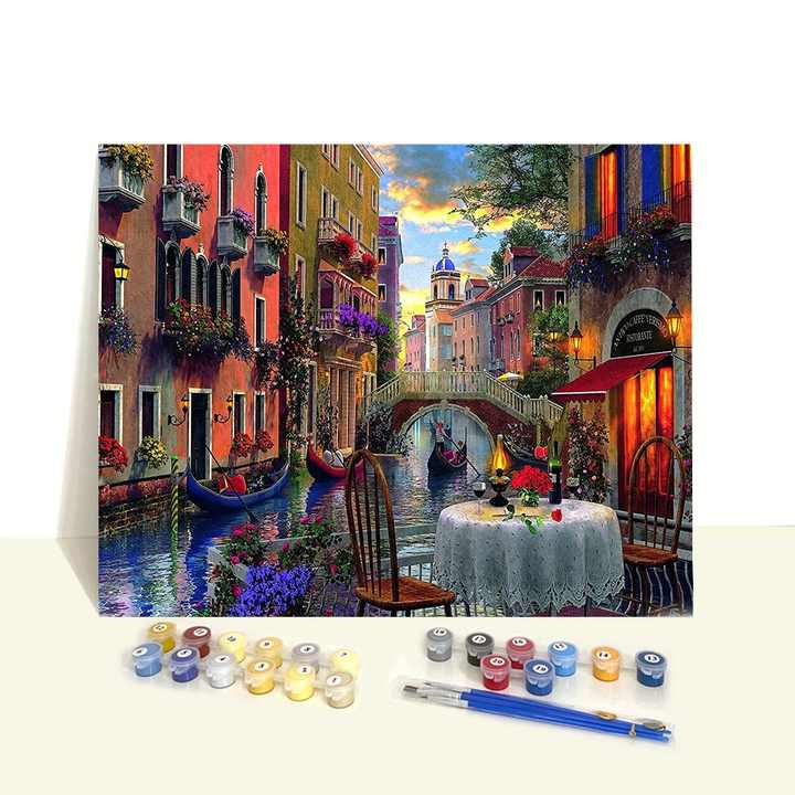 Wholesale Vintage Kits Large Diy Venice Night Paint by Numbers for Adults