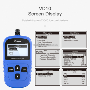 VDIAGTOOL VD10 OBD2 Scanner-Code leser für alle Autos Motorfehler-Code leser mit Live-Daten-/Freeze-Frame-Auto diagnose tools - Product Image 4