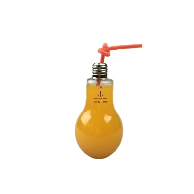 360ml Luce Brillante Lampada Lampadina a Forma di Bottiglia di Succo di Plastica con tappo in metallo