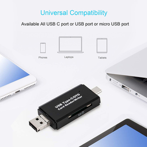 Sd卡读卡器USB C读卡器3合1 USB 2.0 TF/Mic SD智能存储卡读卡器C型OTG闪存驱动器读卡器适配器 - Product Image 4