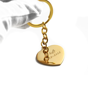 2023 Lovely New <strong>Keychain</strong> Small Heard Shape Gold Metal Key Chains No <strong>Minimum</strong> <strong>Custom</strong> Embossed Logo Keyring - Product Image 3