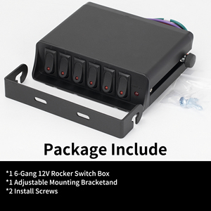Ön kablolu 40A Max SPST açma/kapama Rocker geçiş anahtarı Panel kutusu 6 Gang 12V nokta otomatik otomotiv ışıkları için LED Rocker anahtarı kutusu - Product Image 4