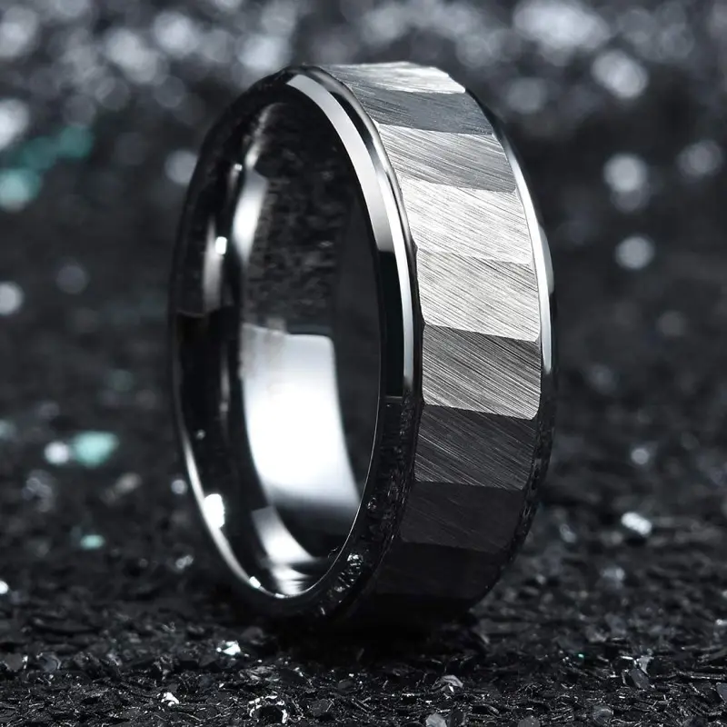 Bague en acier inoxydable noir pour hommes, motif de mode, tempérament Simple, bague pour hommes, bijoux, cadeau, vente en gros