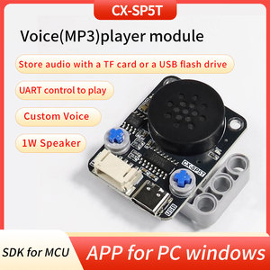 Modulo di riproduzione vocale MP3 UART controllo della porta seriale trasmissione vocale intelligente compatibile con musica elettronica Building Block - Product Image 5