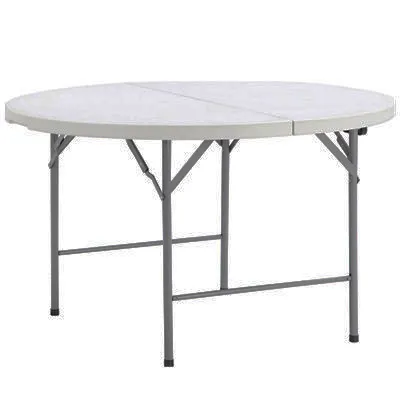 Gran oferta, mesa de comedor plegable de 150cm, mesa redonda Simple blanca de HDPE para eventos de boda