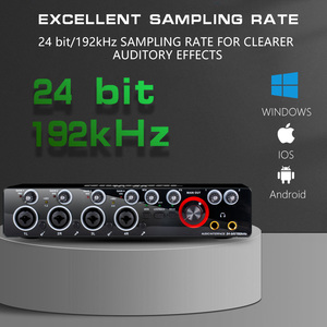 <strong>Audio</strong> Interface 4 Channel XLR <strong>Inputs</strong> Digital Portable 48V <strong>Microphone</strong> Studio Sound Card for PC Studio Recording For 24bit/192khz