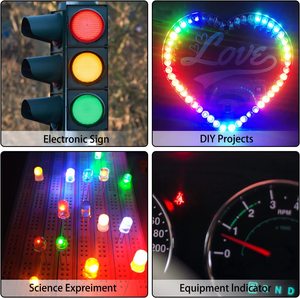5mmLED発光ダイオードラウンドアソートカラーホワイト/レッド/イエロー/グリーン/ブルーキットボックス - Product Image 4