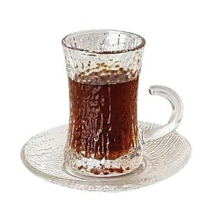 高級中東茶トルココーヒーマグコーヒーカップソーサーセットガラス製品ソーサープレートトルココーヒーカップ