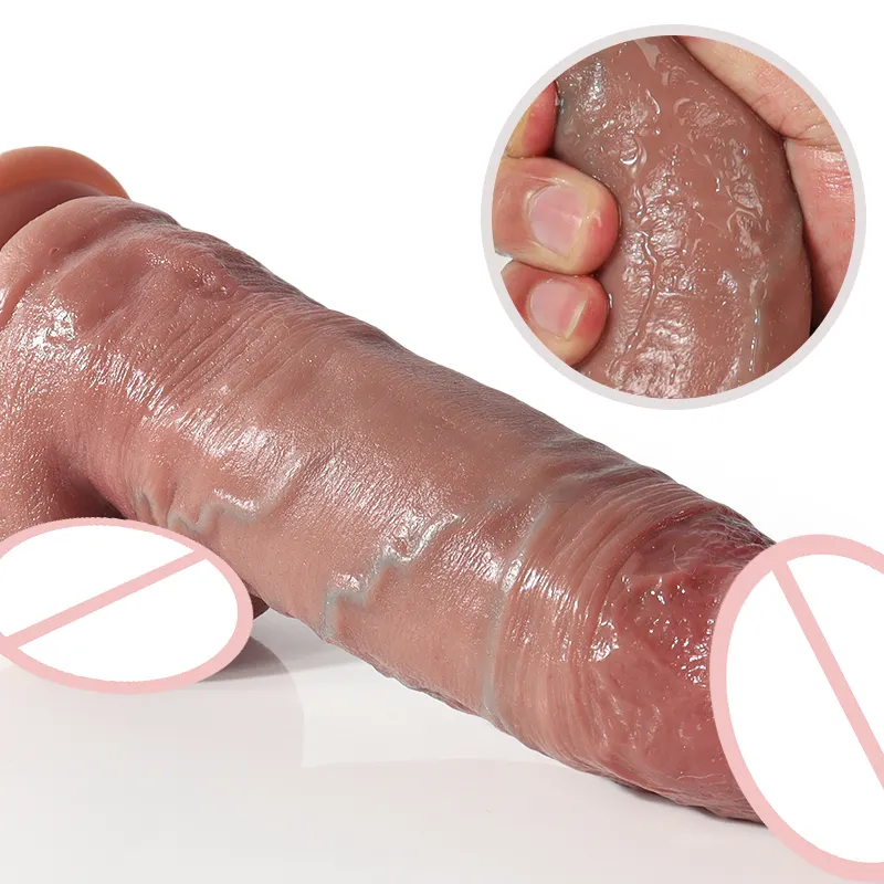 Stile caldo di alta qualità realistico Femail pene giocattoli del sesso pene di silicone artificiale grande Dildo giocattoli per adulti per le donne