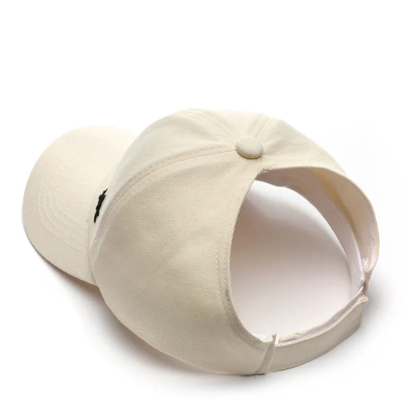 Cappello da Tennis con visiera senza schienale con visiera disordinata lavata di alta qualità personalizzata all'ingrosso mezzo berretto a coda di cavallo vuoto per le donne
