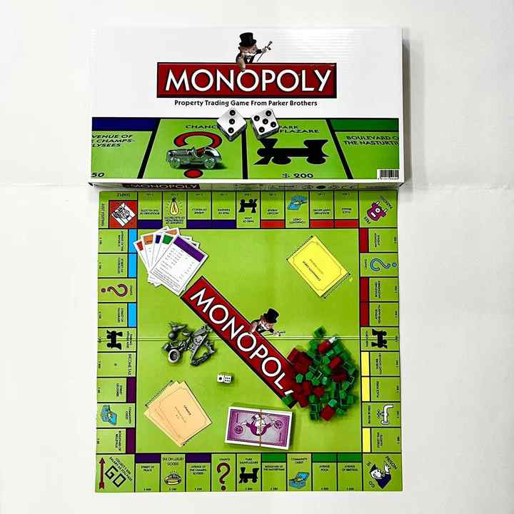 Custom Monopoly Board Game with Plastic Miniature Token Fun Supplier Product