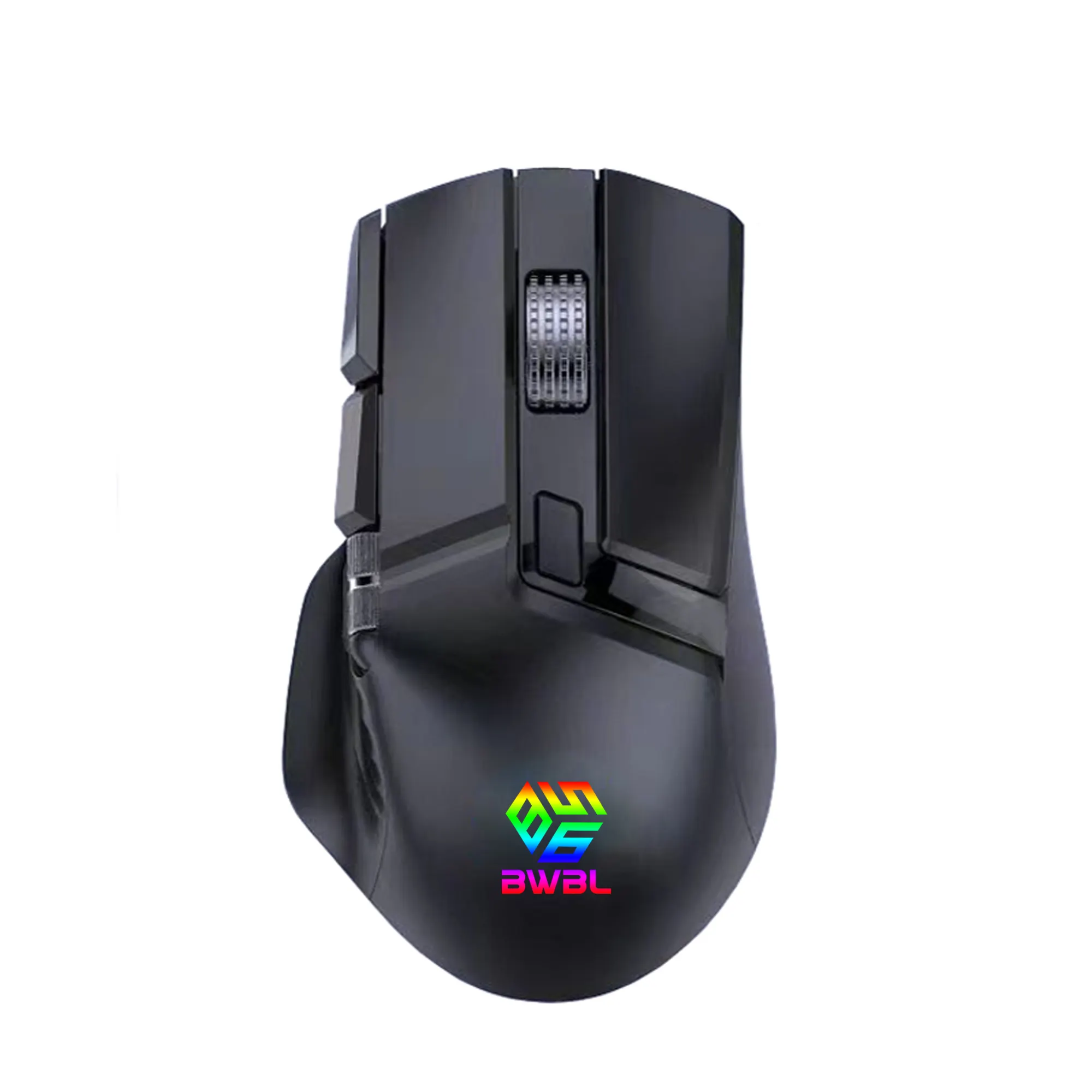 BWBL 11 teclas Pixart Chipset Macro Software Programable 3 modos con cable inalámbrico Bluetooth Gaming Mouse con rodillo lateral