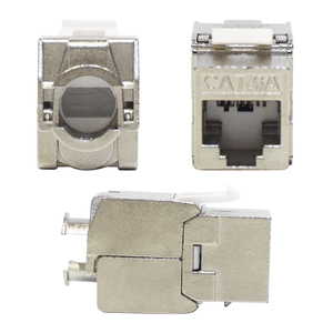FTP屏蔽CAT5e CAT6 CAT6A CAT7 CAT8 180度母网络信息模块插头梯形插孔，用于空接线板 - Product Image 1