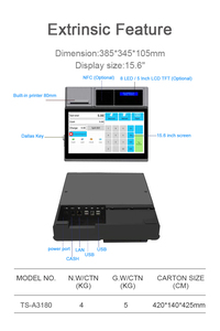 Pantalla táctil de 15,6 pulgadas para sistema de punto de venta, caja registradora con escáner de código qr, impresora de 80mm, android, todo en uno, venta al por menor - Product Image 5