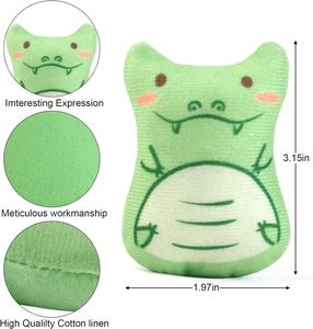 Juguetes de hierba gatera de animales para gatos de interior, juguetes para masticar gatos de peluche, juguete interactivo para dentición, gatito relleno de hierba gatera, juguete suave para mascotas - Product Image 3