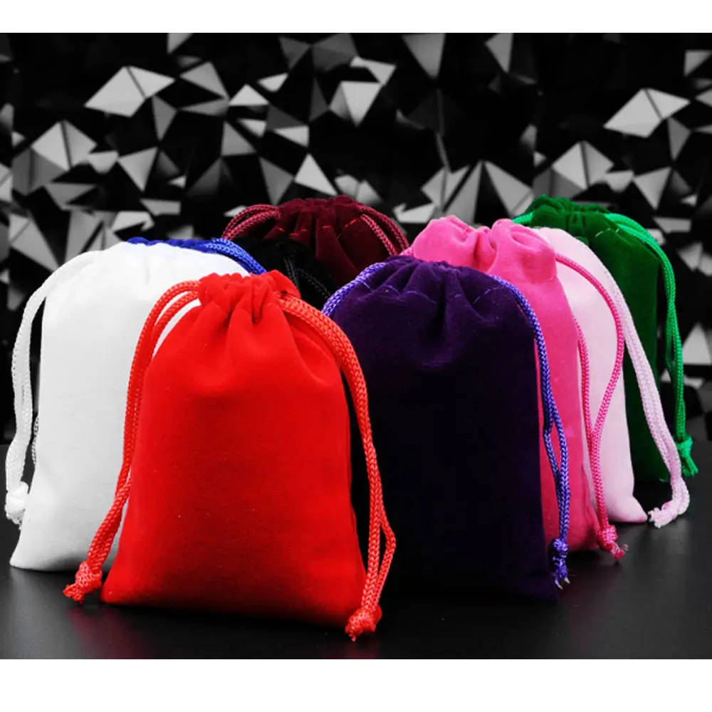 สีที่อุดมไปด้วยและขนาดกระเป๋ากำมะหยี่ Drawstring ถุงเครื่องประดับขนาดเล็ก