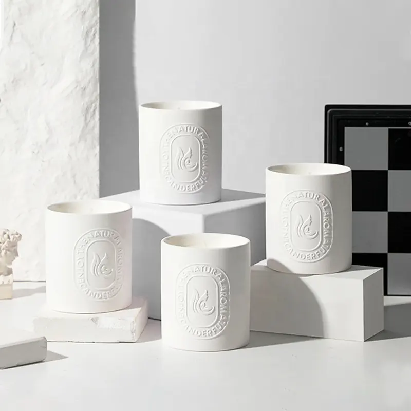 Velas de cerámica de gran tamaño para aromaterapia, juego de velas perfumadas personalizadas de lujo con logo
