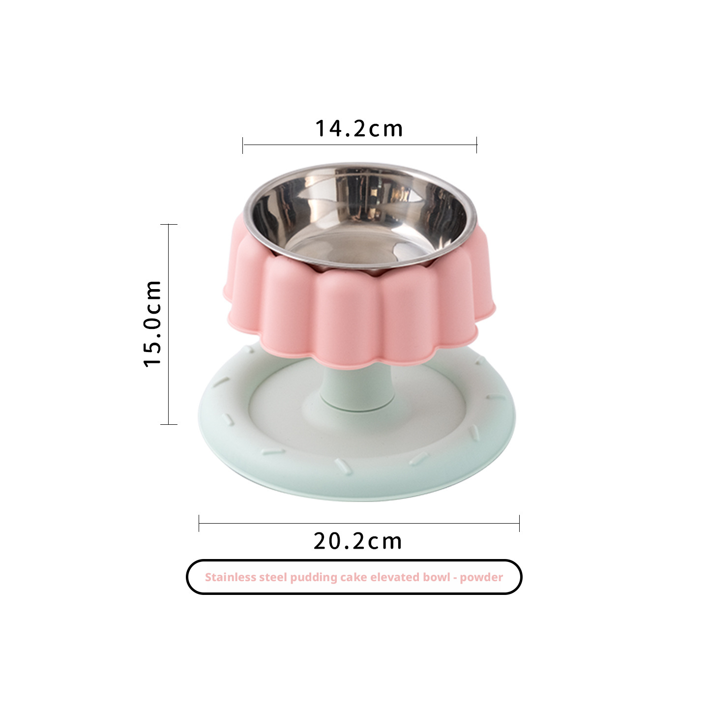 Bol surélevé pour pudding ou gâteau en acier inoxydable - Rose