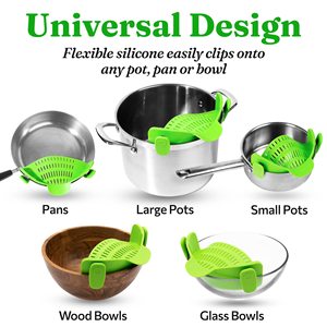 Kitchen Snap N <strong>Strain</strong> <strong>Pot</strong> Strainer and Pasta Strainer - Adjustable Silicone Clip on Strainer for <strong>Pots</strong>, Pans, and Bowls - Product Image 4