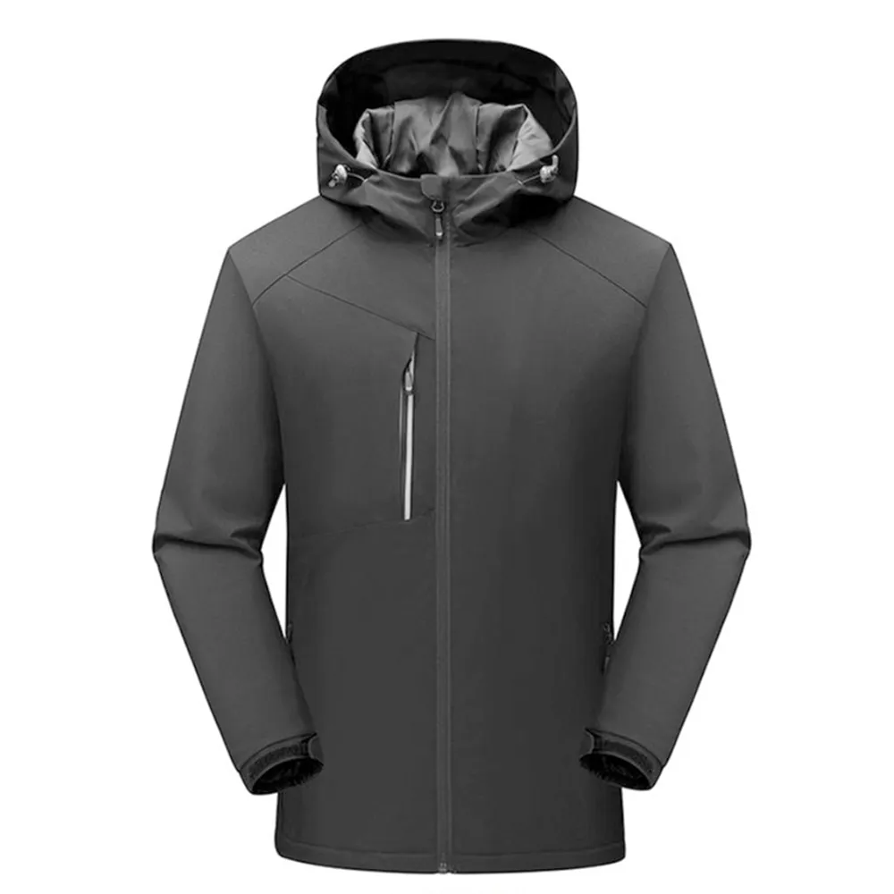 Veste à capuche chaude imperméable pour hommes et femmes fermeture à glissière pour l'alpinisme en plein air randonnée ski en automne et en hiver