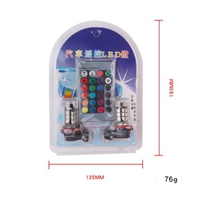 Led sürüş işık 5050 27SMD RGB uzaktan kumanda ile sis işık araba aksesuarları için 9005 9006 HB4 H7 H4 - Product Image 6