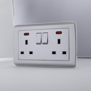 专业室内银框一开多孔双USB高强度英国标准触摸开关高品质一开 - Product Image 4