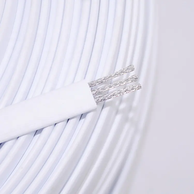 3-жильный фэп изоляцией гибкий плоский кабель алюминиевой фольги экранированный медная сетка плетеный кабель Lightning с TPE