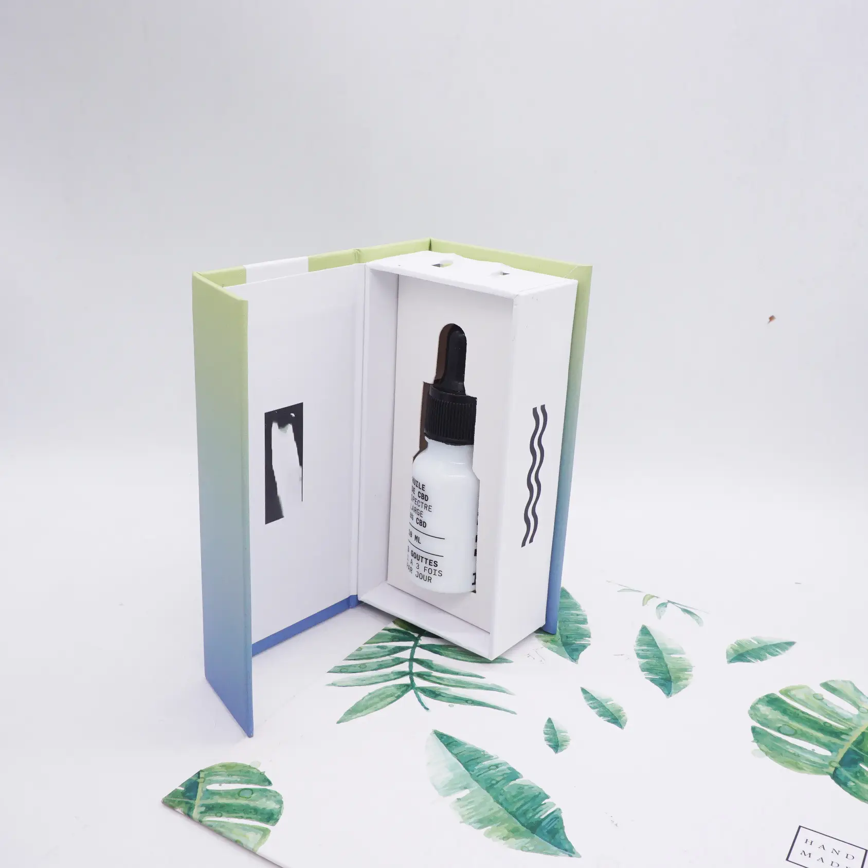 Scatola portabottiglie in siero personalizzata confezione di lusso per la cura della pelle dei capelli barba bottiglia di olio essenziale scatola magnetica