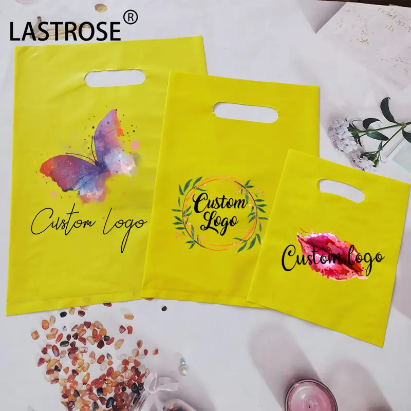 2024 Hot Selling Plastic Bags Private Logo Plastic Shopping Bag Plastic packaging Cut Handle Carry Bag