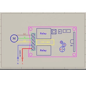 220V Interlock Tipo 2 canales Interruptor de control remoto Caoba 3 teclas RF Control remoto Receptor de código de aprendizaje