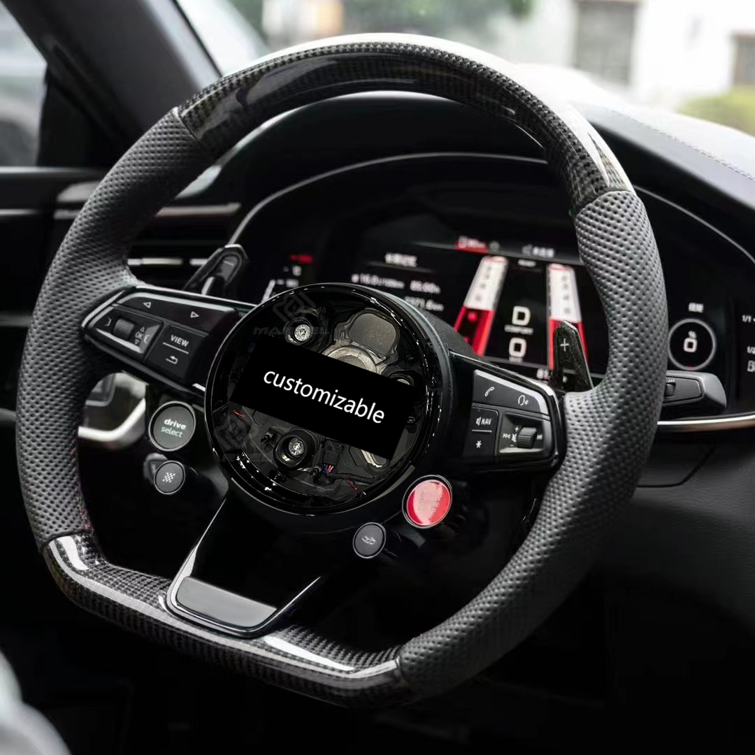 พวงมาลัยคาร์บอนไฟเบอร์ + ปุ่มสี่ปุ่ม R8