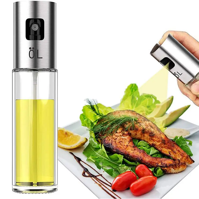 G9 Mister Kitchen Cooking BBQ Oil Sprayer pompa per Olive in acciaio inossidabile Dispenser per olio per bottiglie Spray spruzzatore per olio d'oliva in vetro da 100ml