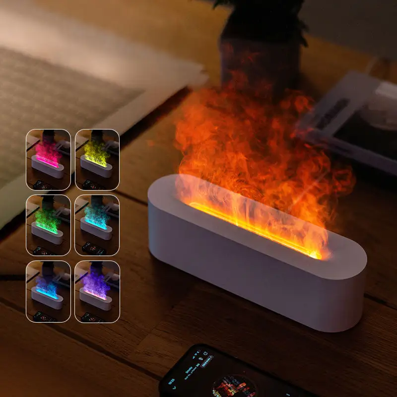 Tragbare USB Bunte Flamme Mini Diffusor 150ml Haushalt Cool Mist Aroma Ätherisches Öl Diffusor H2O Luft Feuer Flamme Luftbe feuchter