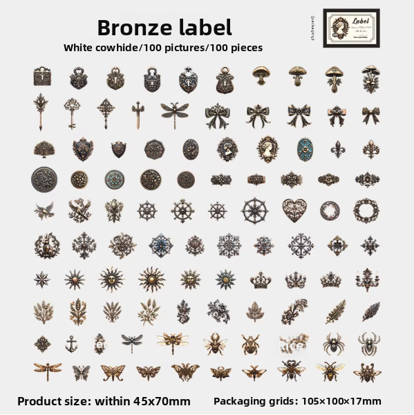 A Antique bronze label