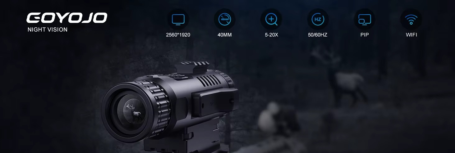 GOYOJO GS515 Digital Night Vision Scope 5-20X Zoom for Hunting