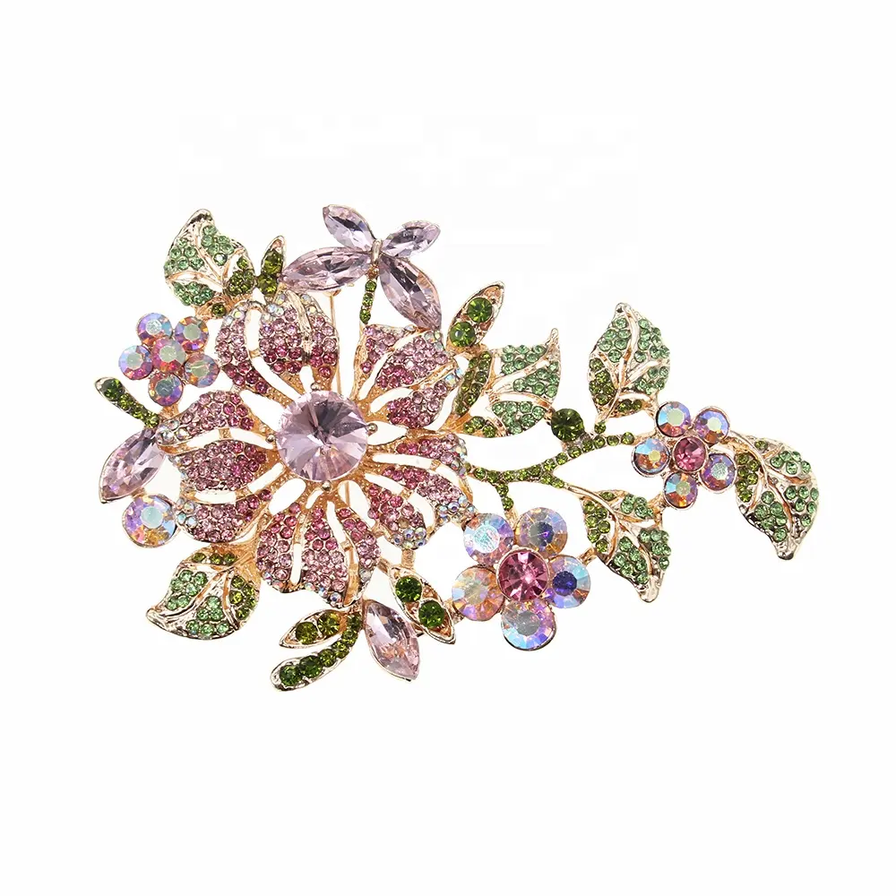 Multicolore Fiore Strass di Cristallo Spilla Broccia Accessori Da Sposa Spilla bouquet Da Sposa pettine Dei Capelli Wedding Cake Spilla