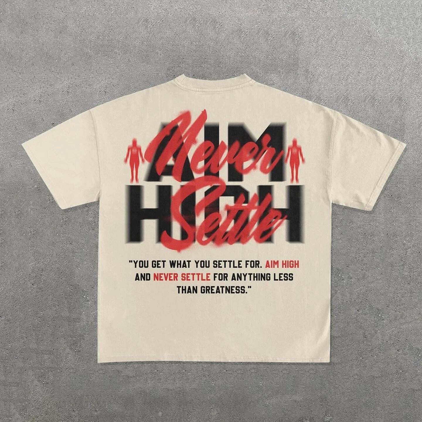 เสื้อยืดด้านหลังกราฟิกสีเบจ