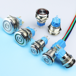 Chyf 16/19/22mm kim loại đẩy nút chuyển đổi bắt đầu dừng dẫn ánh sáng cho Xe Sương Mù chuyển đổi xe máy không thấm nước Màu đen/bạc 12V 24V - Product Image 6