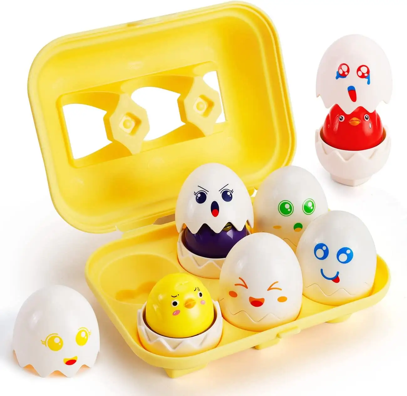 Wanhua Bijpassende Eieren Leren Speelgoed Voor Peuters Kleuters Educatief Speelgoed Voor Baby En Baby 'S Montessori Geometrische Eieren