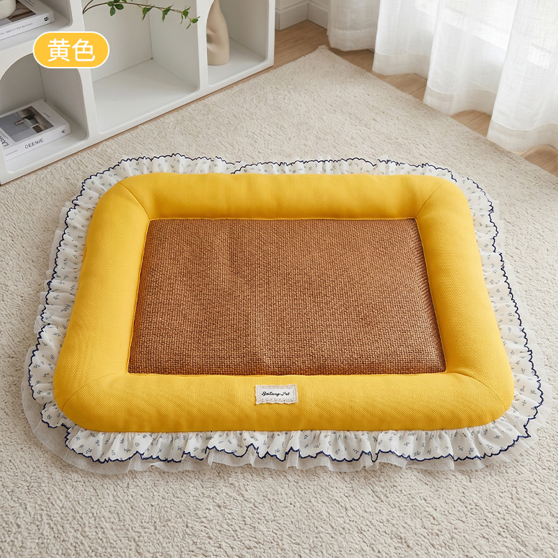 Tapis de dentelle pour crème glacée - Jaune