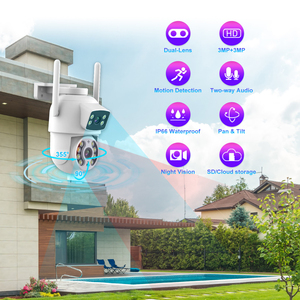 Survelllance系统网络摄像机WiFi摄像机双镜头室外和室内安全 - Product Image 3