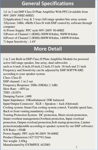 <strong>Class</strong> D With Dsp Active Subwoofer Amplifier Module 1800w Amplifier for Audio <strong>System</strong> Module Home Theater Power Amplifier Module - Product Image 6