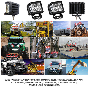 1pcs dually 4 inch 60W Cube Side Shooter LED làm việc ánh sáng nhấp nháy lái xe cho off-road xe tải máy kéo SUV ATV 4WD thuyền 4x4 - Product Image 6