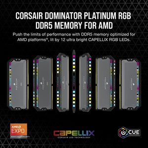 Corsairs พีซีสีดำเดสก์ท็อปหน่วยความจำ CMT RGB 32GB (2x16GB) 7200MHz DDR5เดสก์ท็อปแรม - Product Image 5