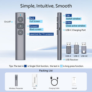 Presentazione puntatore presentatore Wireless USB-C ricaricabile Norwii N95 Plus BLE Clicker PowerPoint con Hyperlink 2 in1 ricevitore - Product Image 4