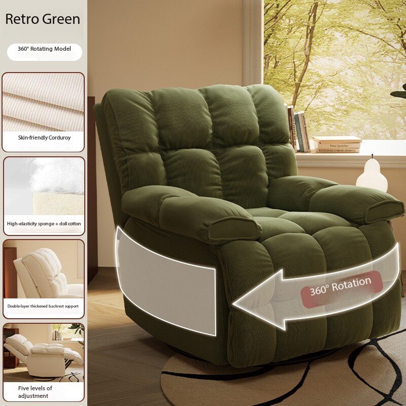 Silla de pana de 5 niveles (nuevo modo de rotación 360) Verde oliva
